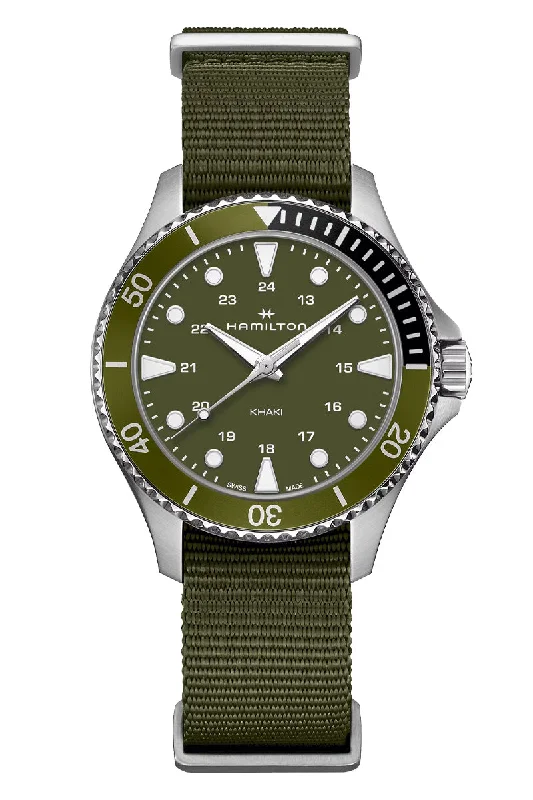 Men's Round Case Dress Watches for Classic Look-Hamilton Khaki Navy Scuba Quartz H82241961