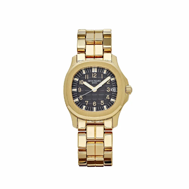 Men's Patek Philippe Watches with Limited Editions-Patek Philippe Aquanaut 5066/1J Yellow Gold Black Dial