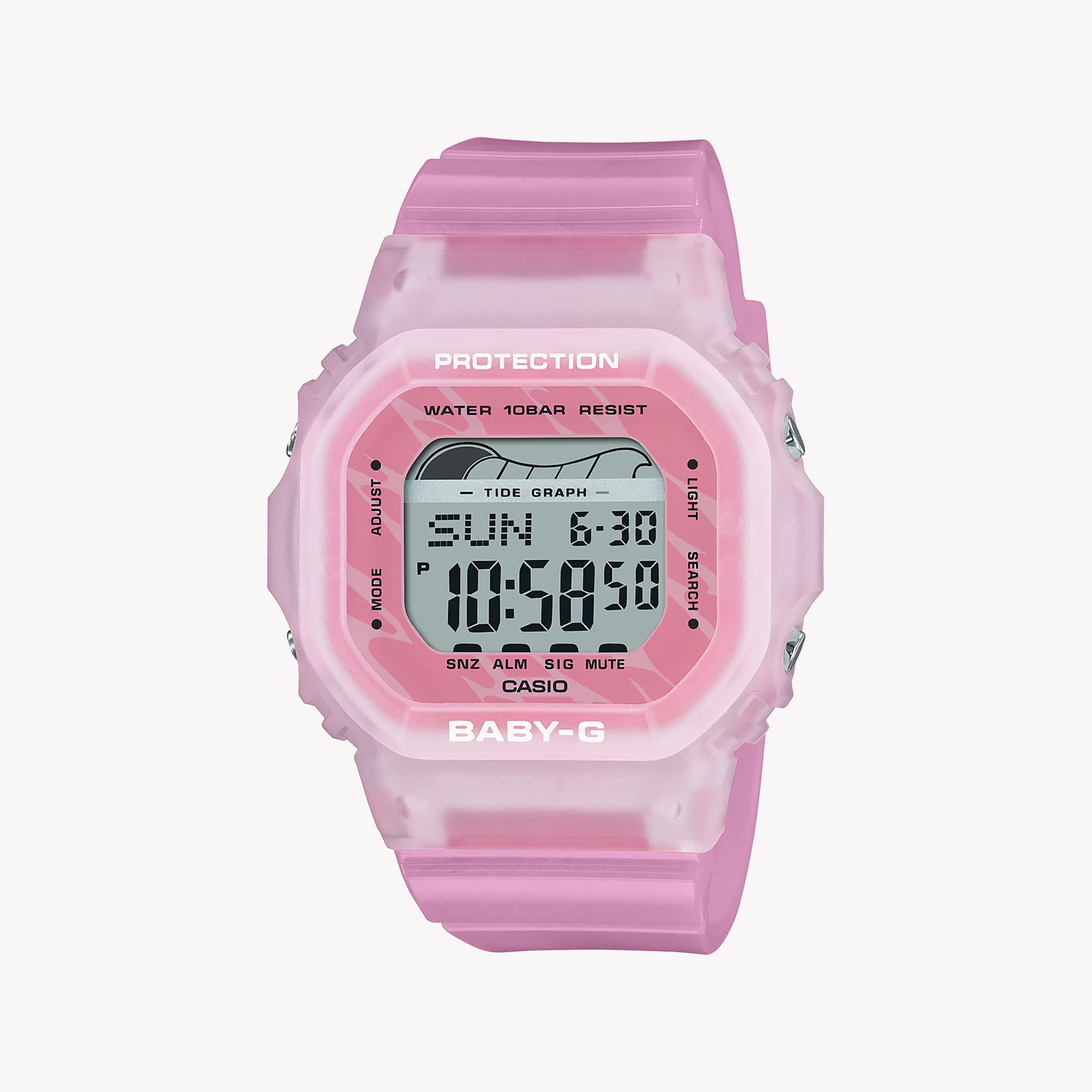 Men's Digital Watches for Fitness Tracking-PINK BABY-G BLX-565S-4DR - ADVENTURE READY WOMEN'S WATCH WITH TIDE GRAPH & SHOCK RESISTANCE