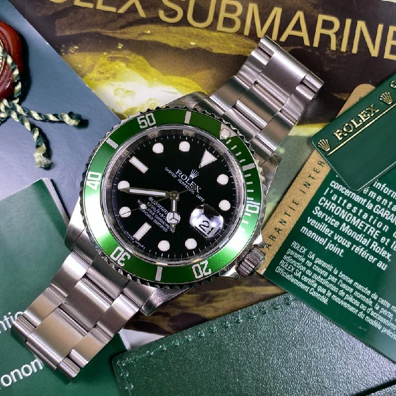Women's Rolex Eco-Drive Design Watches-Rolex Submariner 16610LV Kermit (2009)