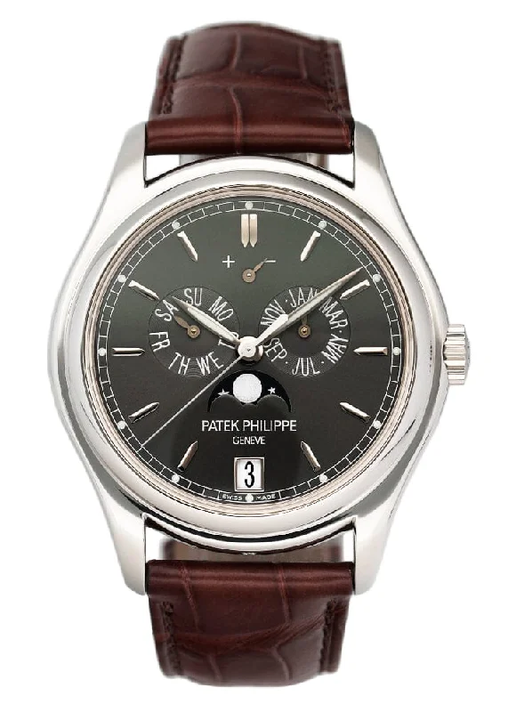 Men's Patek Philippe Watches for Modern Aviation-Patek Philippe Annual Calendar 5146P Mens Watch Box Papers