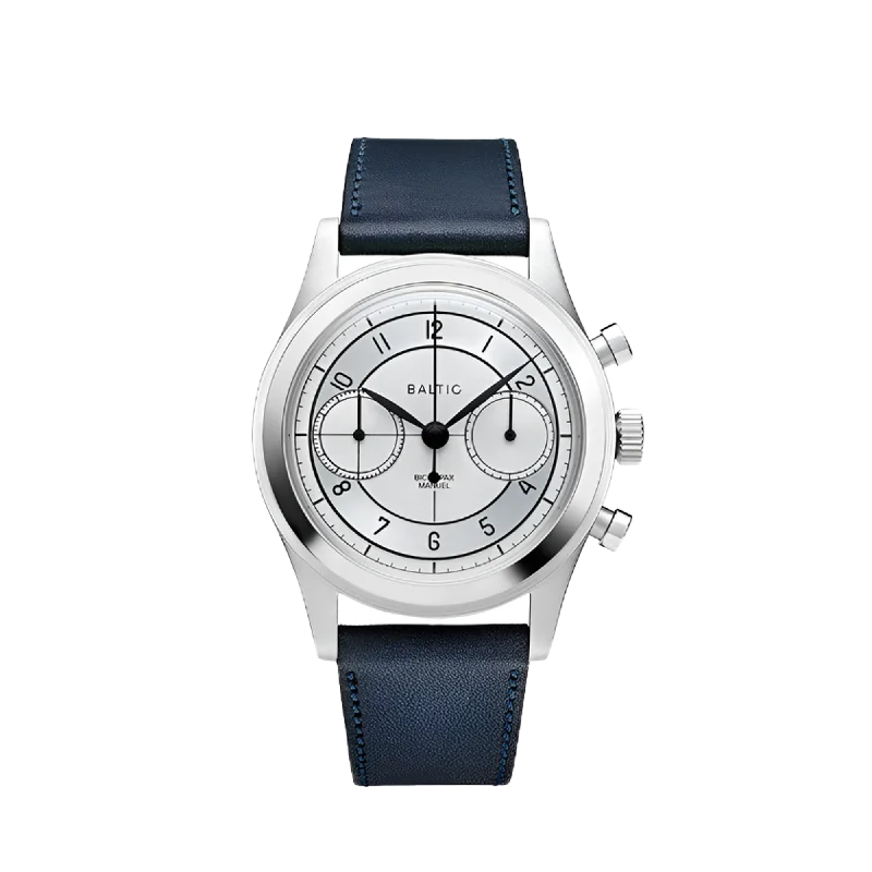 Women's Chronograph Watches for Fitness Tracking-Baltic Bicompax 002 Silver