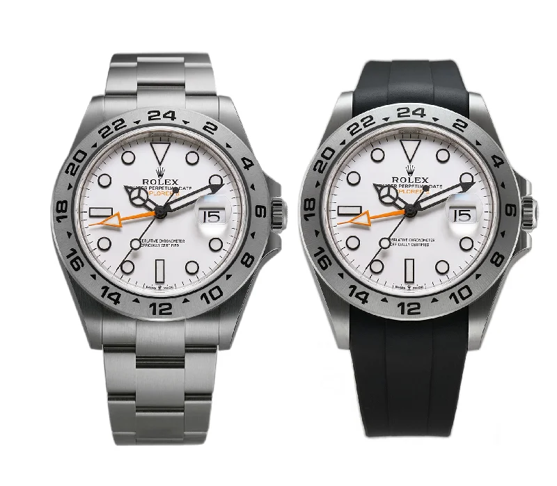 Rolex Yacht-Master 42 vs Submariner size comparison -42mm White Dial Orange Hand Caliber 3285 Black RubberB Included