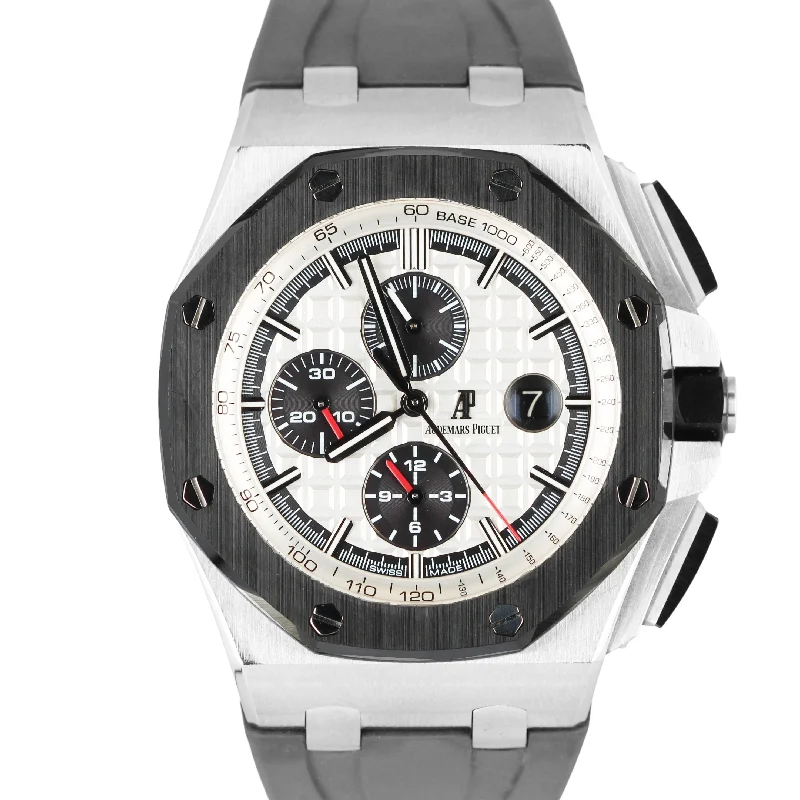 Audemars Piguet French Made Watches for Women-Audemars Piguet Royal Oak Offshore Silver Tapisserie Dial 44mm 26400S0 Watch