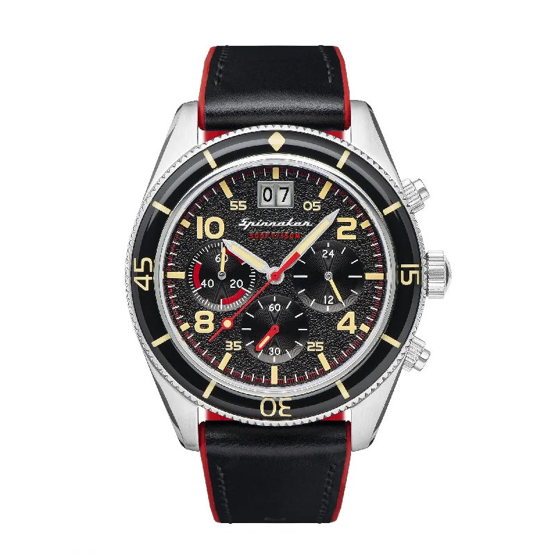 Men's Italian Made Design Dress Watches for Fashionable Designs-Spinnaker Men's Black Fleuss Watch SP-5085-01