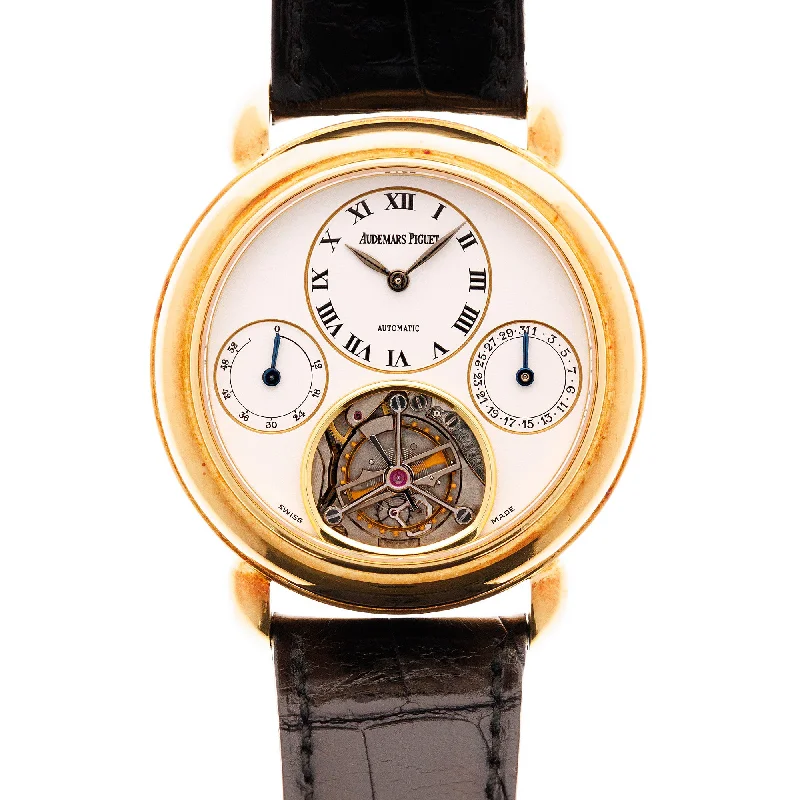 Men's Audemars Piguet Anniversary Design Watches-Audemars Piguet Yellow Gold Tourbillon Watch Ref. 25718BA