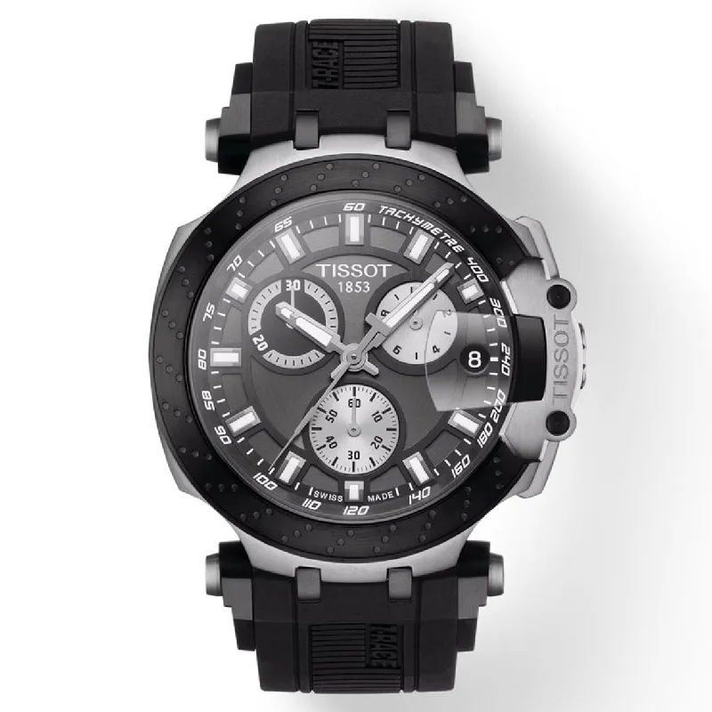 Women's Heritage Watches with Dual Time Zones-Tissot T-Sport Anthracite Dial Men 43mm