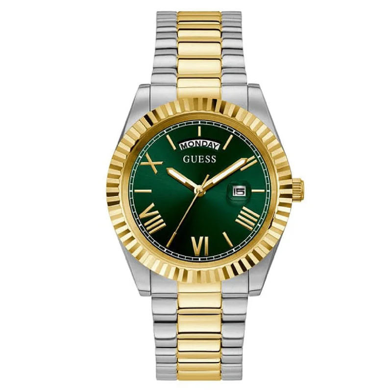 Women's Pilot Watches for Emergency Signaling-Guess Connoisseur Green Dial Men 42mm
