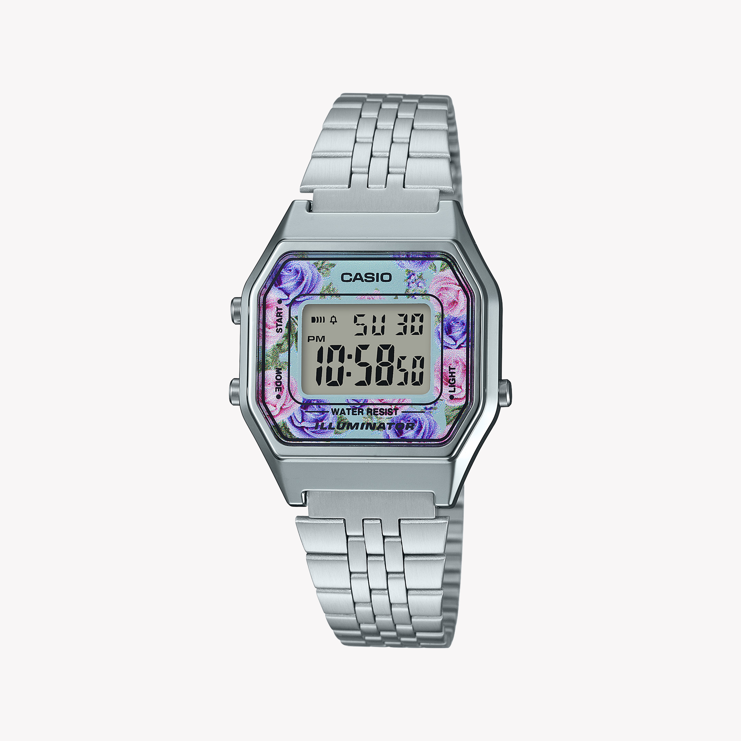 Men's Digital Watches for Humidity Monitoring-Casio Women's Silver Stainless Steel Digital Watch | LA-680WA-2CDF