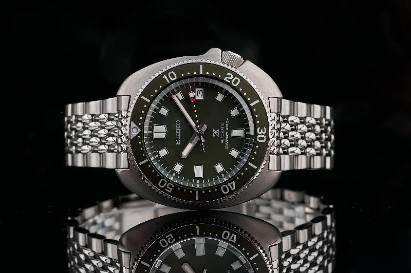 Men's Seiko Unique Shape Style Watches-Beads of Rice Bracelet (Seiko SPB15x "Willard")