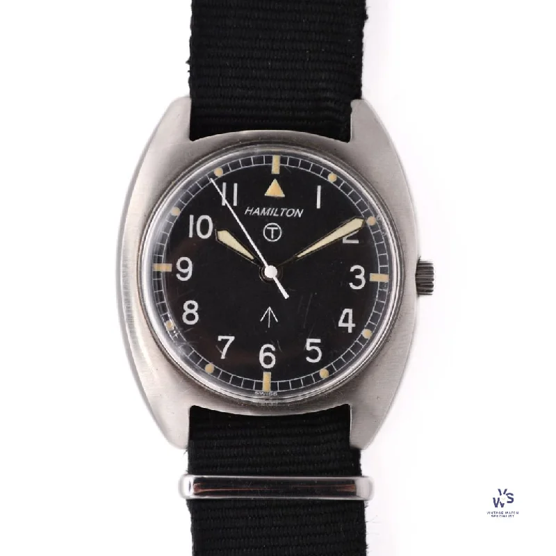 Men's Military Watches with Altimeter Calibration-Hamilton - Military Issued W10-6645-99 - Cushion Cased Watch - Issued 1972