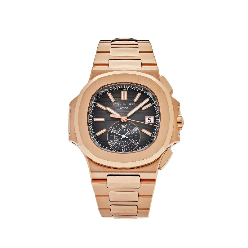 Men's Patek Philippe Chronograph Watches-Patek Philippe Nautilus 5980/1R-001 Chronograph Date Rose Gold (2021)