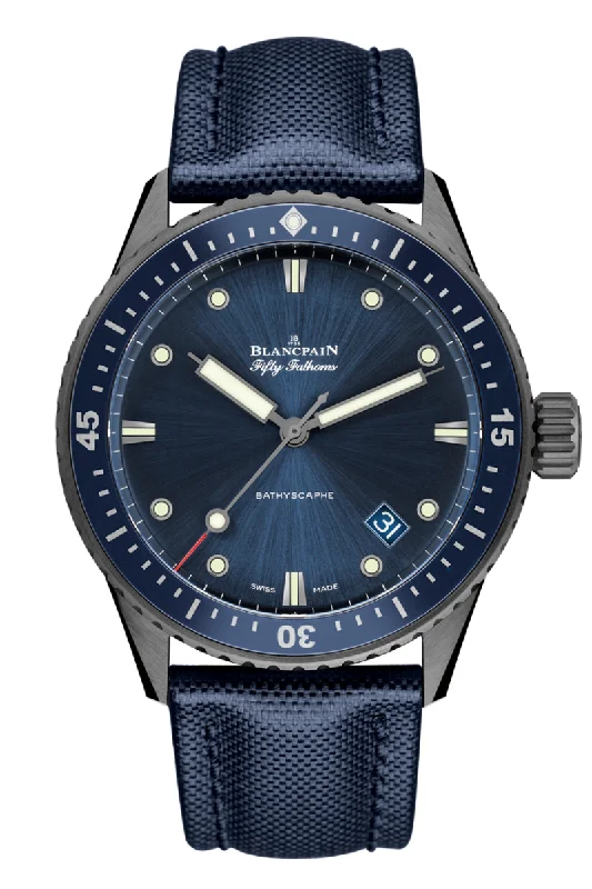 Men's German Made Dress Watches for Engineering Excellence-Blancpain Fifty Fathoms Bathyscaphe Ceramic 5000 0240 O52A