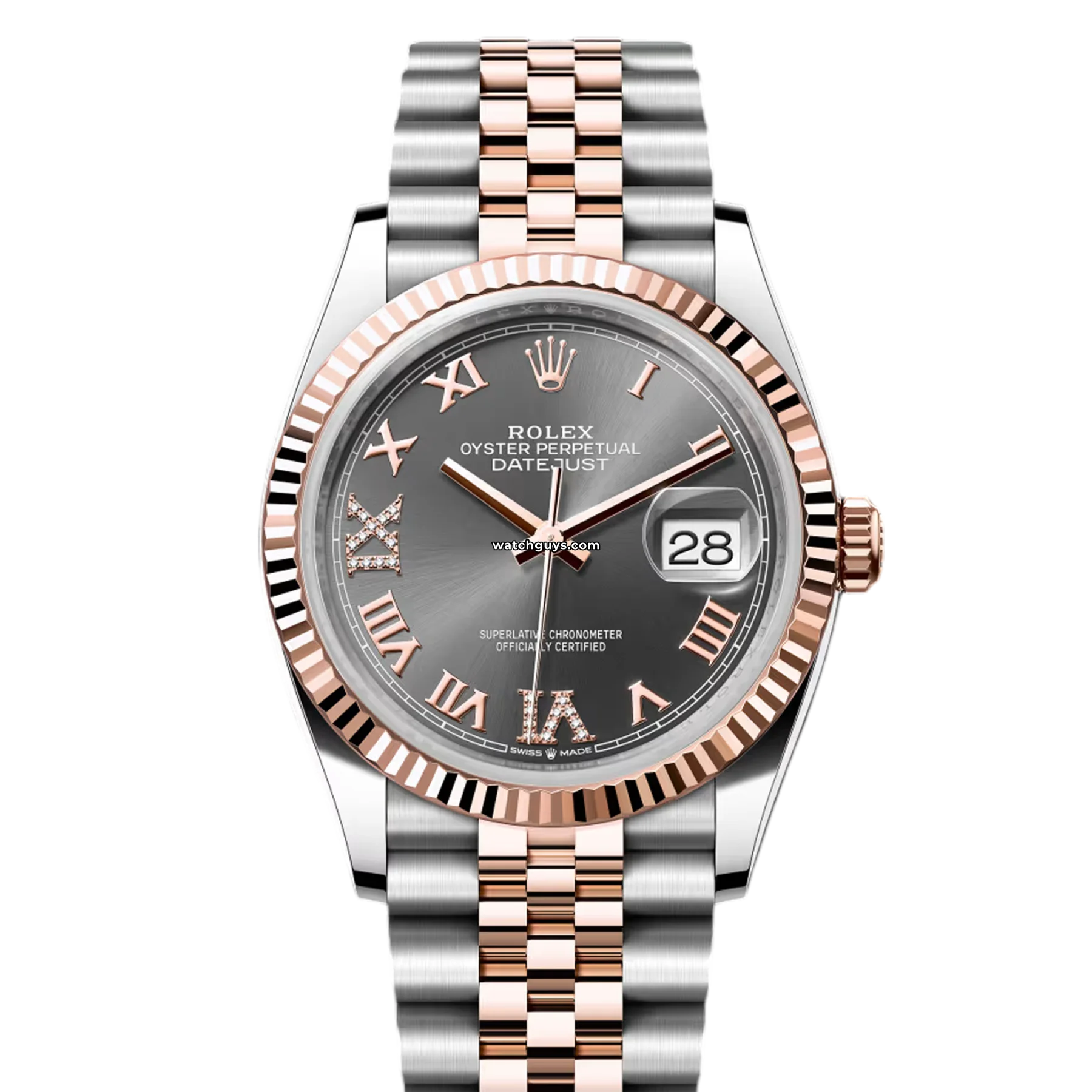 Women's Rolex Engraved Style Watches-Rolex Datejust 126231 Slate Roman Jubilee