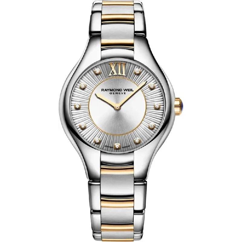 Men's Mechanical Movement Style Dress Watches with Complications-Raymond Weil Noemia  Ladies  TwoTone Watch 5132­-STP-­65181
