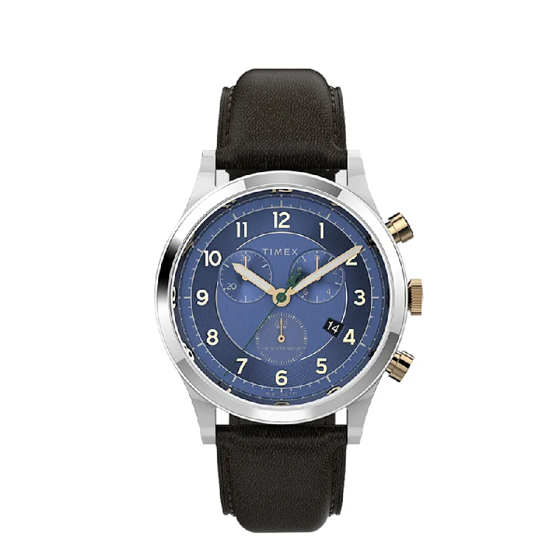 Men's Chronograph Watches with Minimalist Style-Waterbury Traditional Chronograph 39mm Leather Band