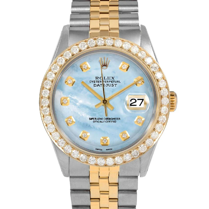 men's Rolex watches with sunburst dial -​Rolex Datejust 36mm | 1601-TT-LBMOP-DIA-AM-25CT-JBL
