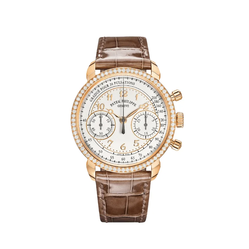 Men's Patek Philippe Watches with Hygrometer Feature-Patek Philippe Chronograph 7150/250R-001 Rose Gold Silver Dial (2022)