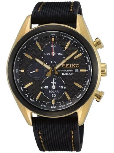 Men's Chronograph Watches with Anniversary Edition-Seiko Chronograph Black Dial Black Silicone Men'S Watch Ssc804P1