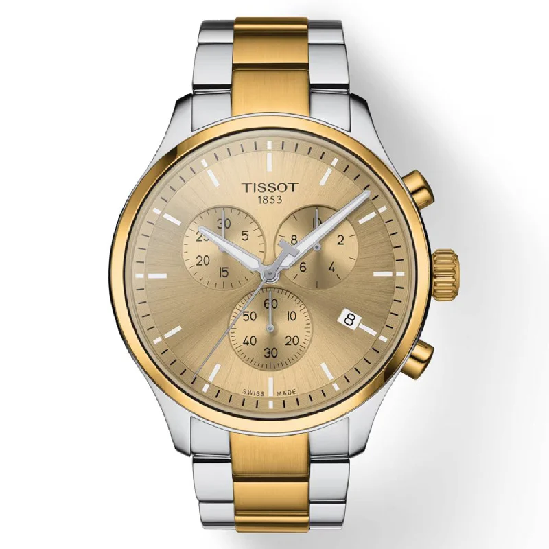 Women's Heritage Watches for UV Protection-Tissot T-Sport Champagne Dial Men 45mm
