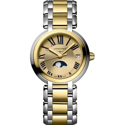 Women's Pilot Watches for Understated Elegance-Longines PrimaLuna Gilt Dial Women 30.5mm