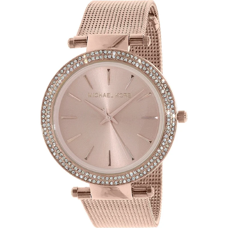 Women's Chronograph Watches for Birthday Gifts-Michael Kors Women's MK3369 Darci Crystal Rose-Tone Stainless Steel Watch