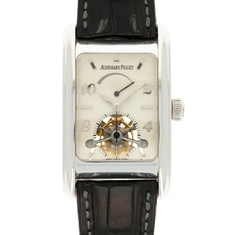 Men's Audemars Piguet Birthday Design Watches-Audemars Piguet White Gold Edward Piguet Tourbillon Power Reserve Watch Ref. 26006