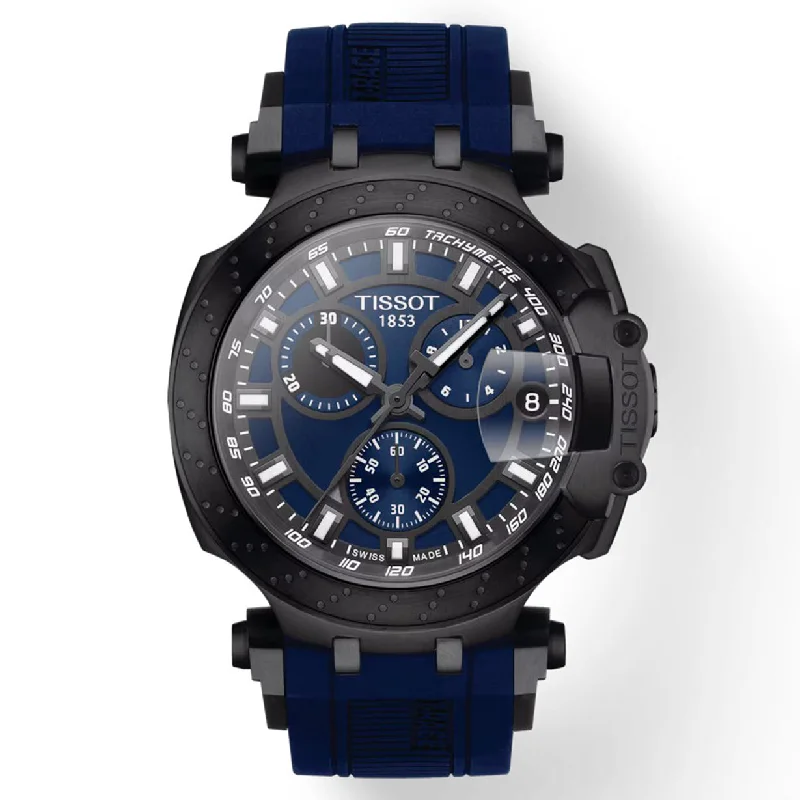 Women's Heritage Watches for Law Enforcement-Tissot T-Sport Blue Dial Men 43mm