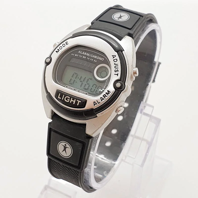 Women's Pilot Watches with Classic Design-Vintage Silver-tone Digital Watch by Armitron | Alarm Chrono Watch