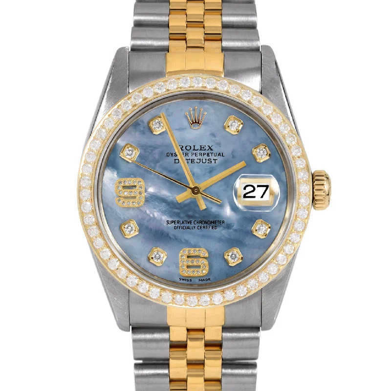 men's Rolex watches with sunburst dial -​Rolex Datejust 36mm | 16013-BLMOP-8DA69-BDS-JBL
