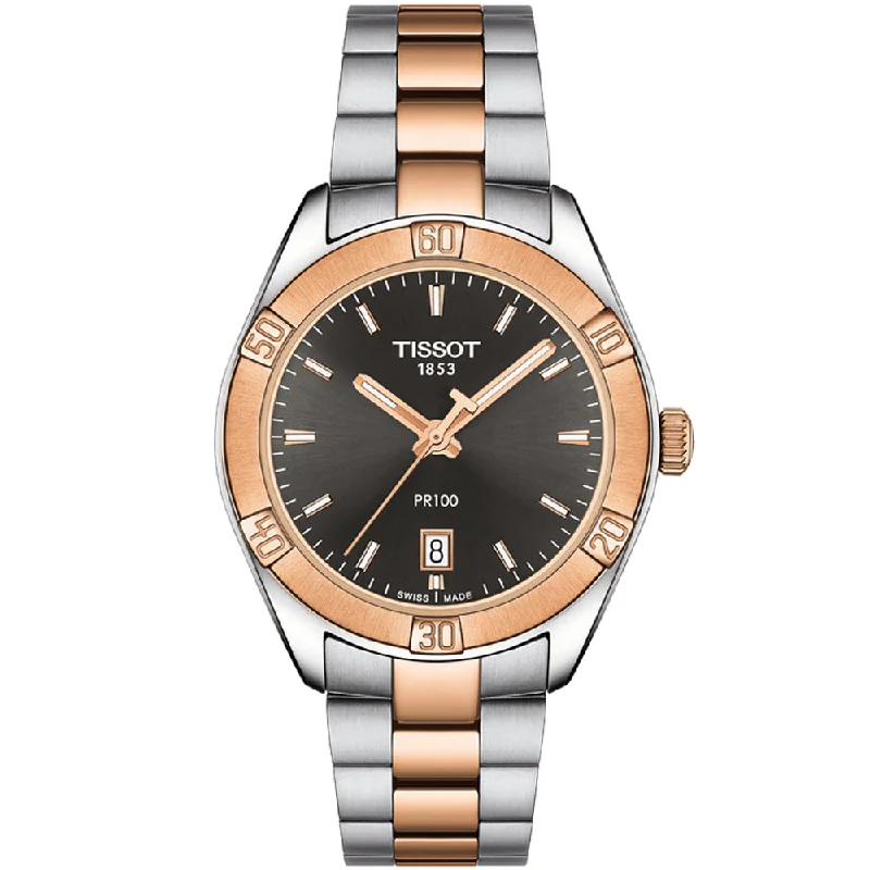 Men's Quartz Watches with Laser Engraving-TISSOT, PR 100 SPORT CHIC