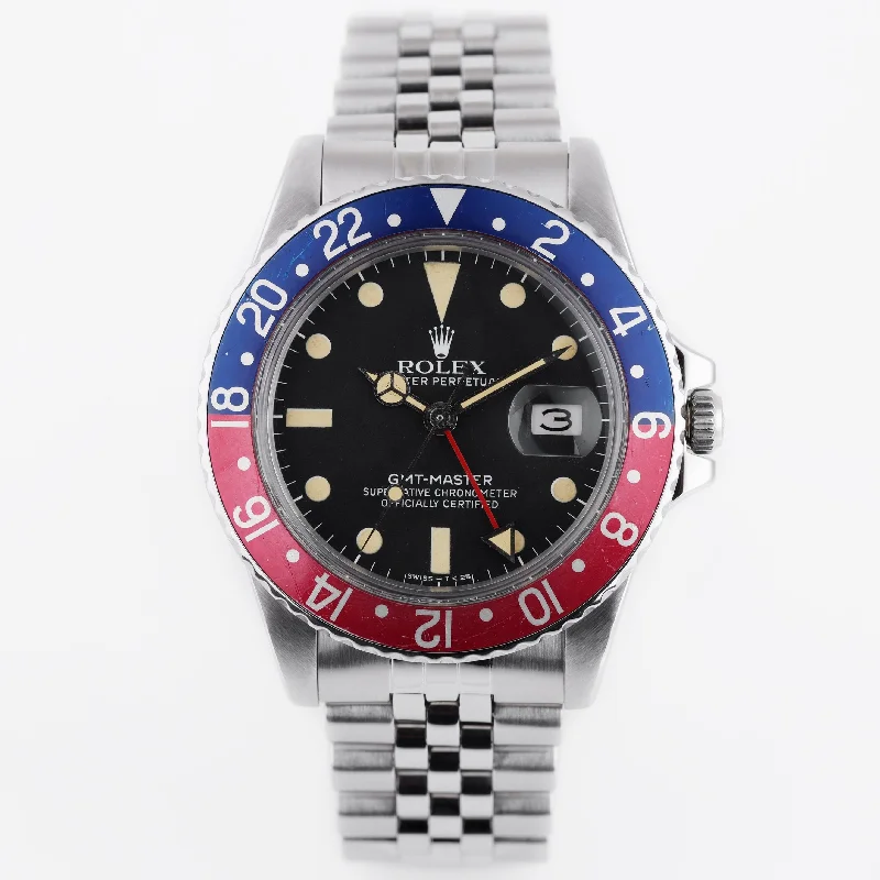 men's Rolex watches with sapphire bezel -​Rolex GMT-Master Pepsi | REF. 16750 | Stainless Steel | 1979 | SWISS - T <25 Dial