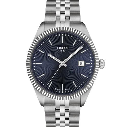 Women's Heritage Watches for Modern Aviation-Tissot T-Classic Ballade Blue Dial Men 40mm T1564101104100