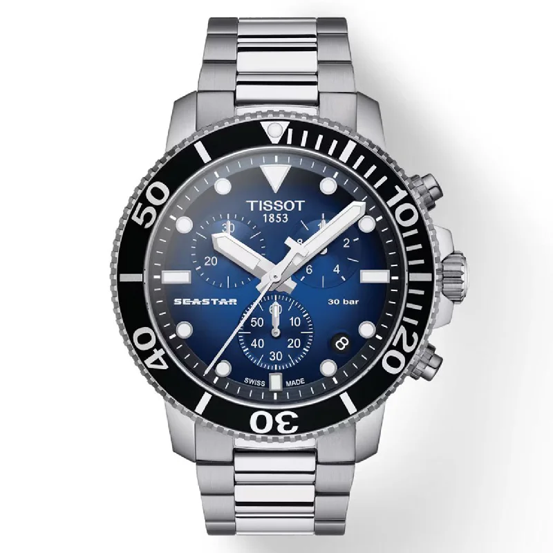 Women's Heritage Watches for Retro Charm-Tissot T-Sport Black & Blue Dial Men 45.5mm