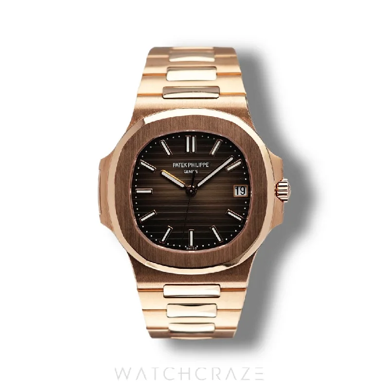 Men's Patek Philippe Watches with Pilot's Watch Design-2016 PATEK PHILIPPE NAUTILUS ROSE GOLD 40MM 5711/1R-001