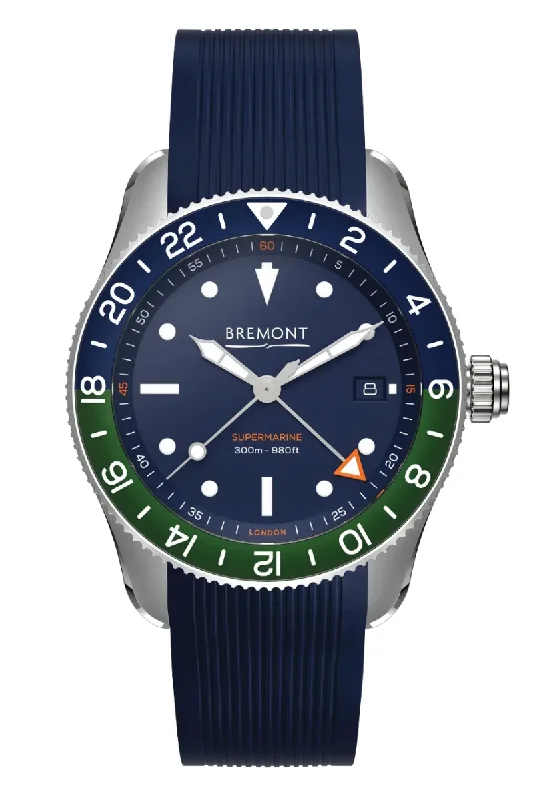 Men's Vintage Design Dress Watches for Retro Charm-Bremont Supermarine S302 GMT Rubber