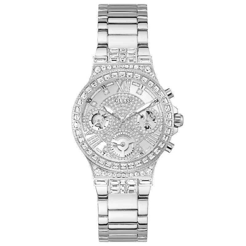 Men's Hand-Wound Dress Watches for Traditional Craftsmanship-Guess GW0320L1 Ladies Moonlight Silver Watch