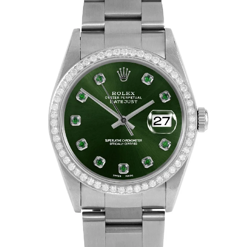 men's Rolex watches with chronograph functions -​Rolex Datejust 36mm | 16234-GRN-EMD-AM-BDS-OYS