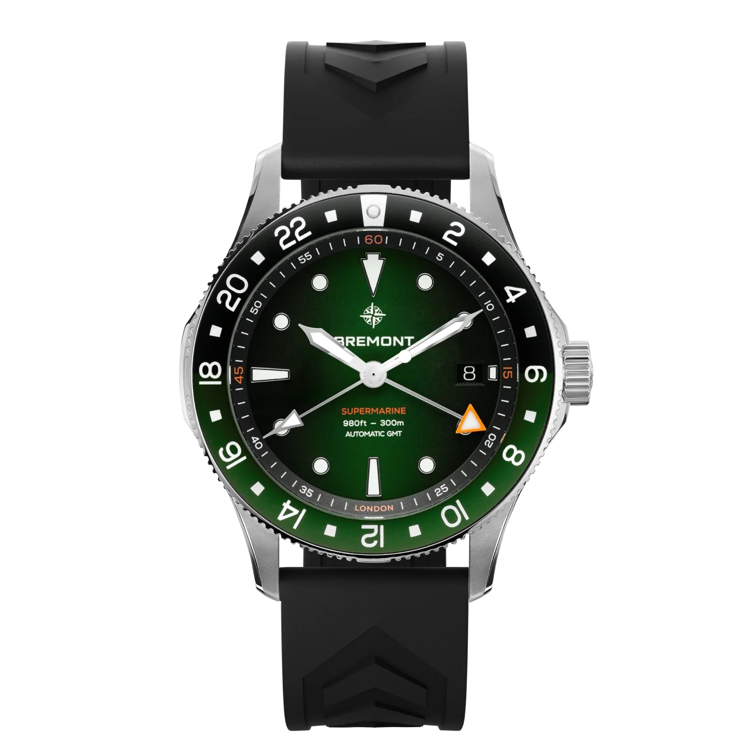 Men's Military Watches with Disaster Response Teams-Supermarine 300M GMT, 'Tundra' Green