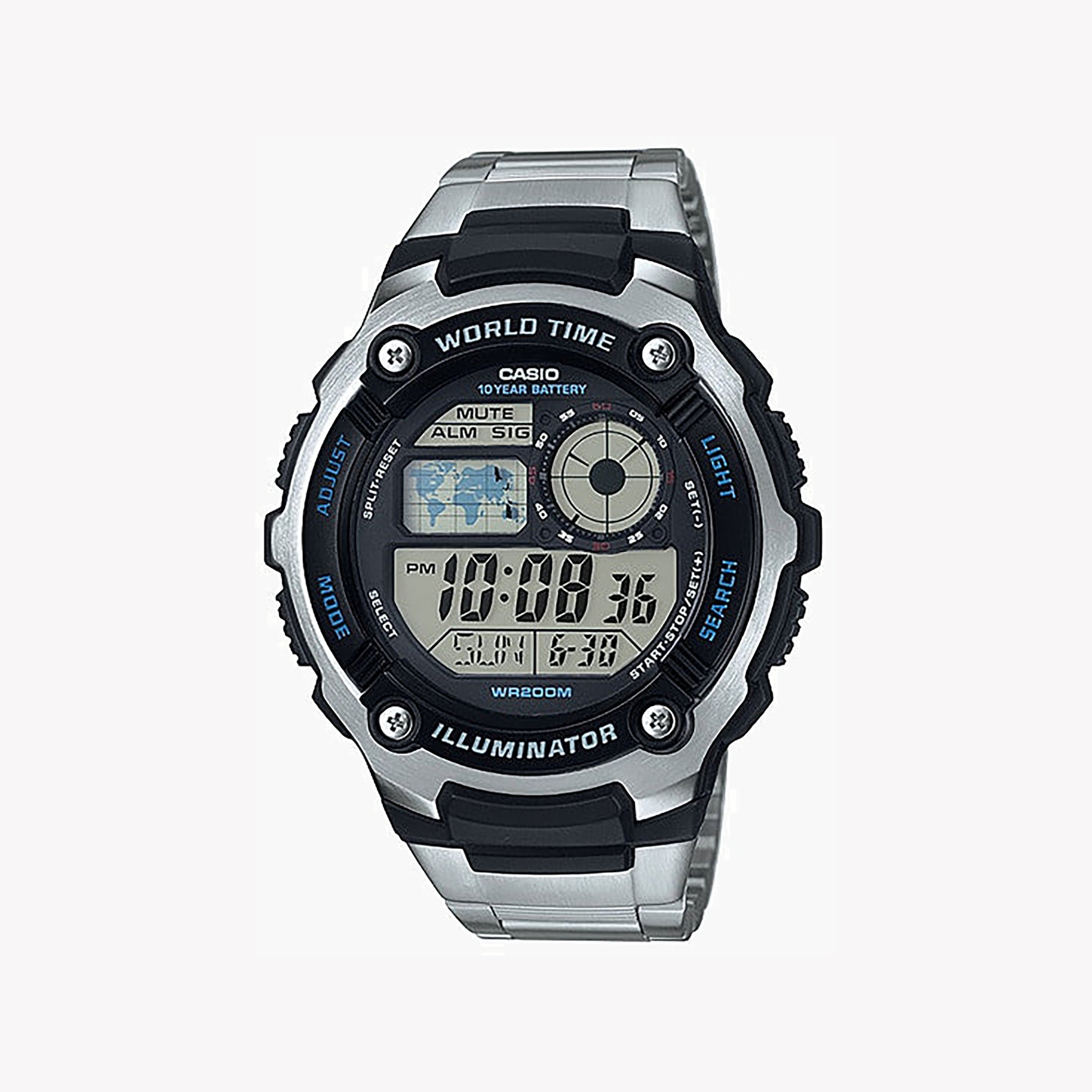 Men's Digital Watches with Altimeter Calibration-CASIO AE-2100WD-1AVDF ADVENTURE READY - STYLISH DIGITAL WATCH FOR MEN WITH STAINLESS STEEL BAND
