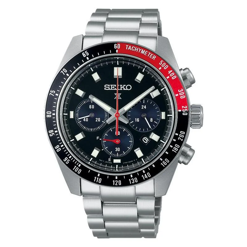 Women's Chronograph Watches with Aviation Theme-Seiko Prospex Speedtimer Go Large Solar Chronograph Watch - SSC915P1