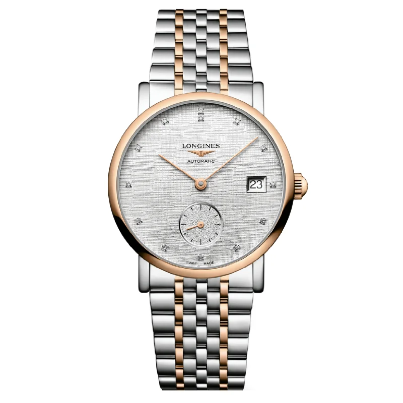 Women's Pilot Watches with Thermometer Function-Longines La Grande Classique De Striped Silver Dial Women 34.5mm