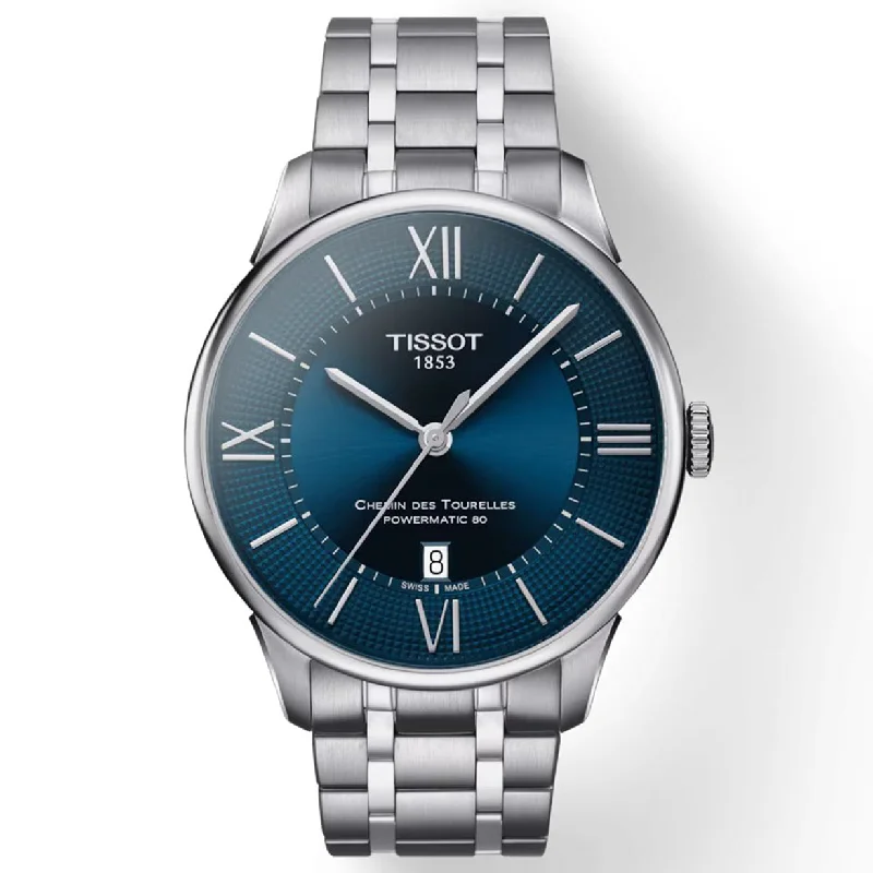 Women's Heritage Watches for Travelers-Tissot T-Classic Blue Dial Men 42mm