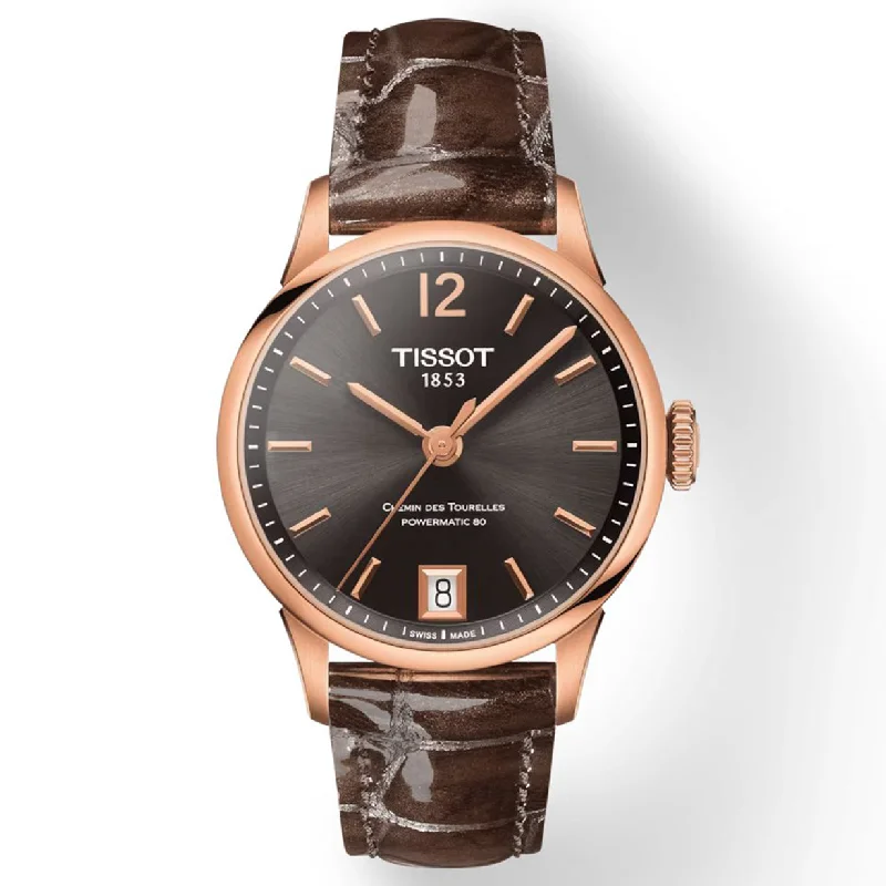 Women's Heritage Watches for Workouts-Tissot T-Classic Gunmetal Dial Women 32mm