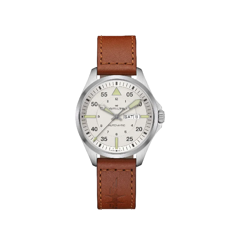Women's Pilot Watches for Birthday Gifts-Hamilton Khaki Aviation Pilot Auto 42mm