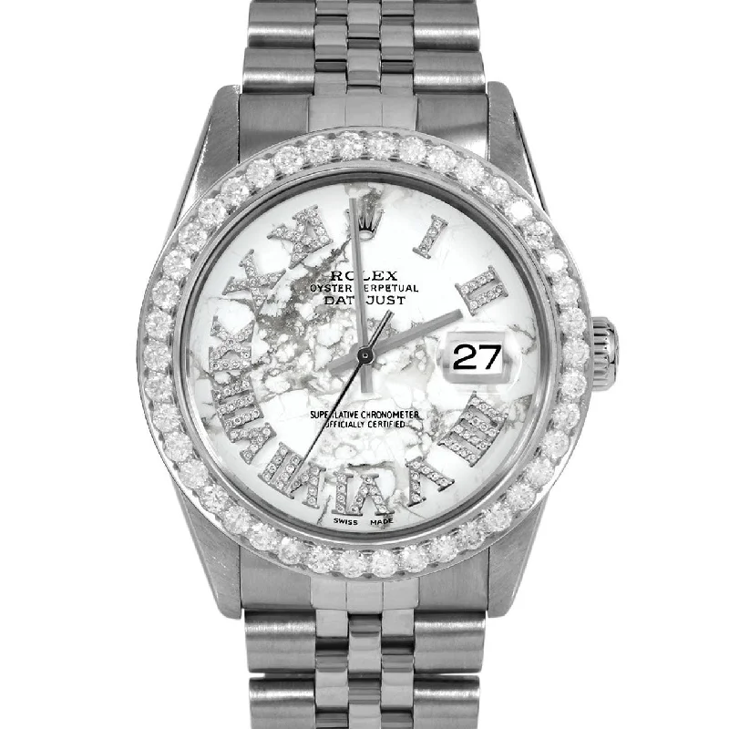 men's Rolex watches with diamond accents -​Rolex Datejust 36mm | 16014-MRB-FDR-25CT-JBL