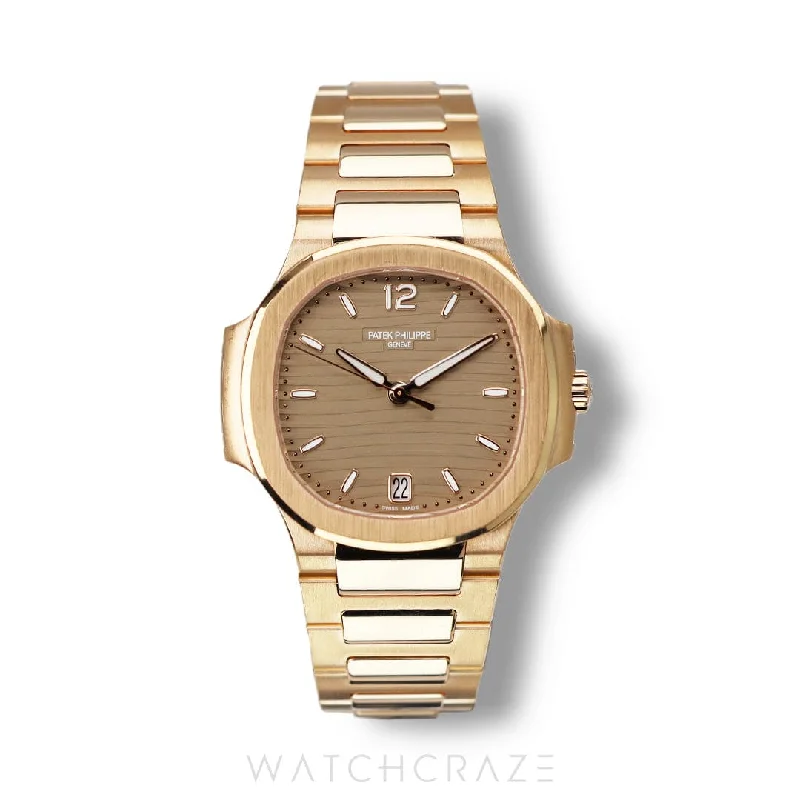 Men's Patek Philippe Watches with Pilot's Watch Design-2023 PATEK PHILIPPE NAUTILUS ROSE GOLD 35.2MM 7118/1R-010