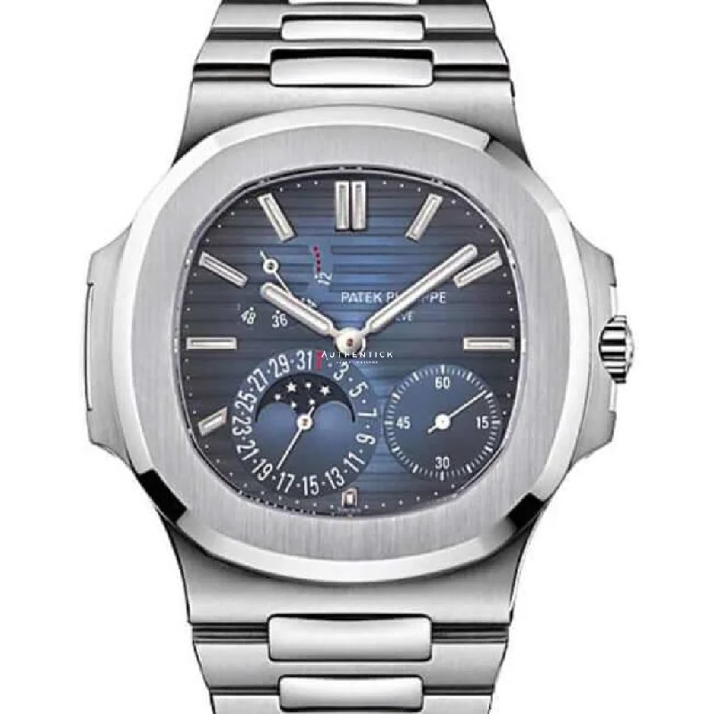 Men's Patek Philippe Watches with Advanced Navigation-Patek Philippe Nautilus Travel Time Chronograph Stainless Steel Black Dial 5990