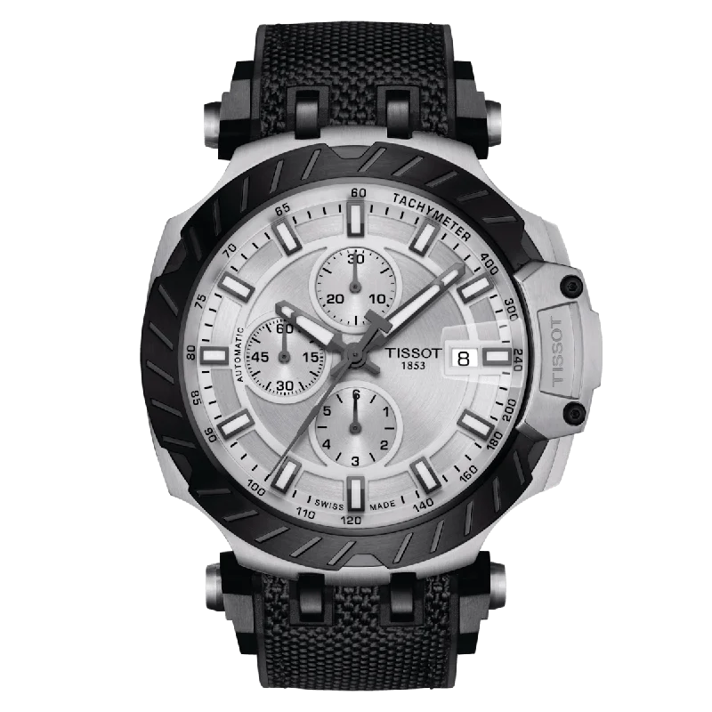 Women's Heritage Watches for Orienteering-Tissot T-Sport T-Race Silver Dial Men 45mm