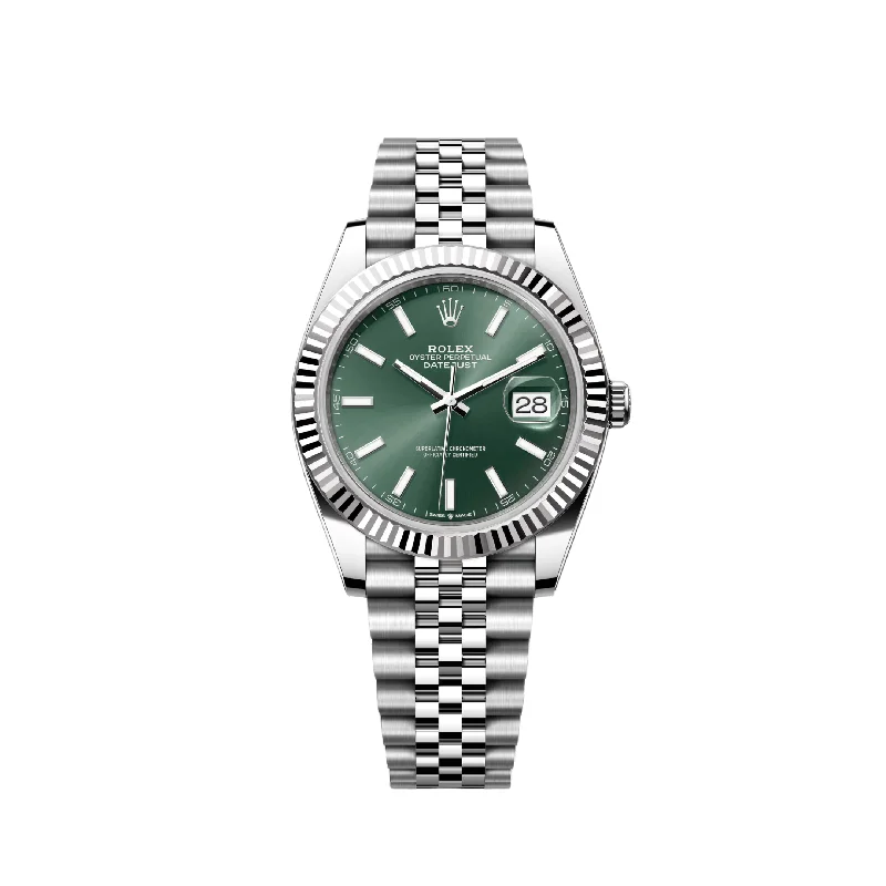 men's Rolex watches with GMT function -​Rolex Datejust 126334 Stainless Steel Green Dial Jubilee (2024)